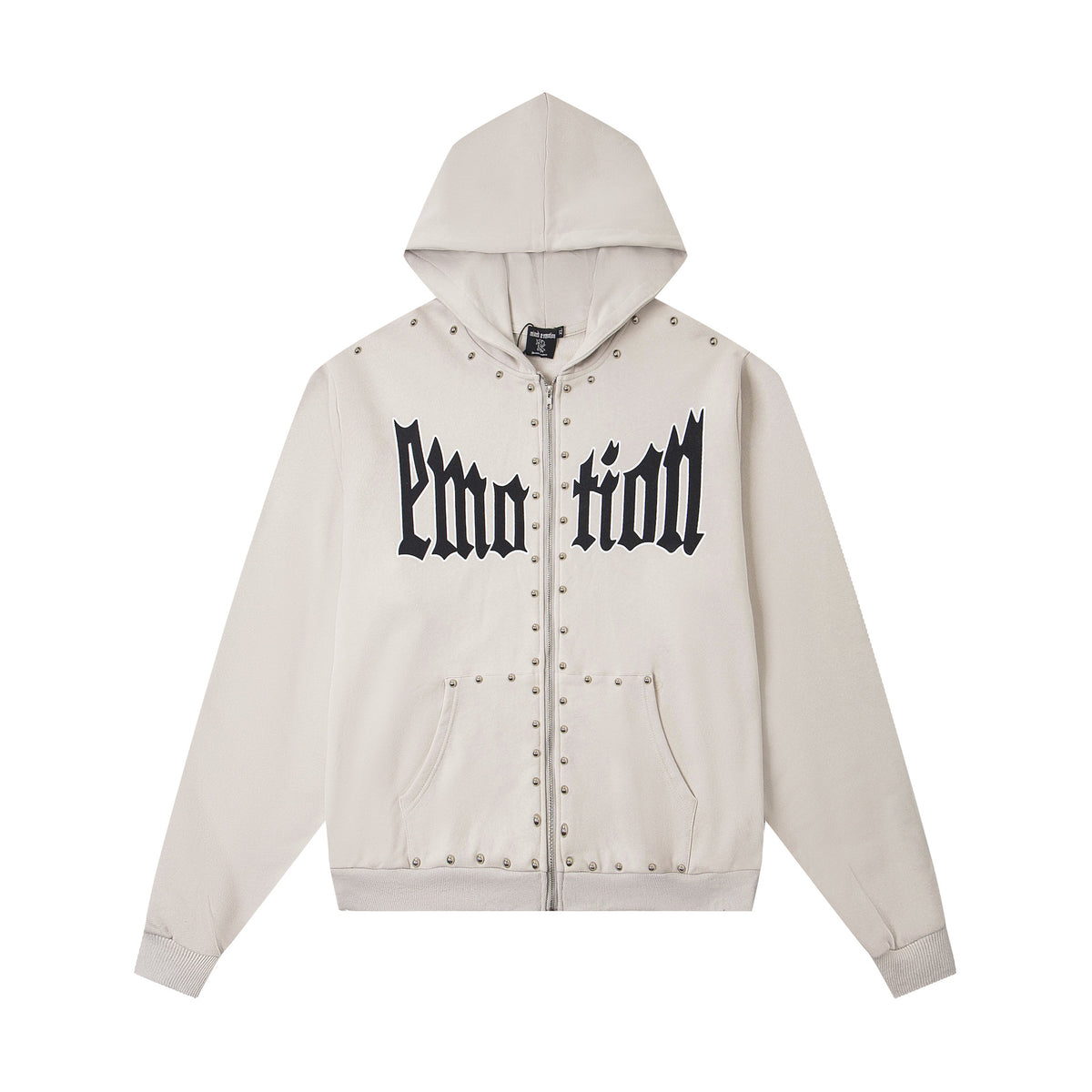 MIXED EMOTION Vintage Grumpy Cartoon Graphic Hoodie (Dark Grey)