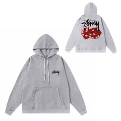 Original label: One piece trendy brand SU Western hoodie hooded autumn and winter new letter dice black eight hat couple outfit (20)