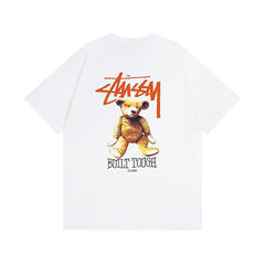 Original 2024 Spring/Summer New Trendy Brand Stu Classic Parade Printed Letter Men's and Women's Same Short Sleeve One Piece Hair Collection (3)