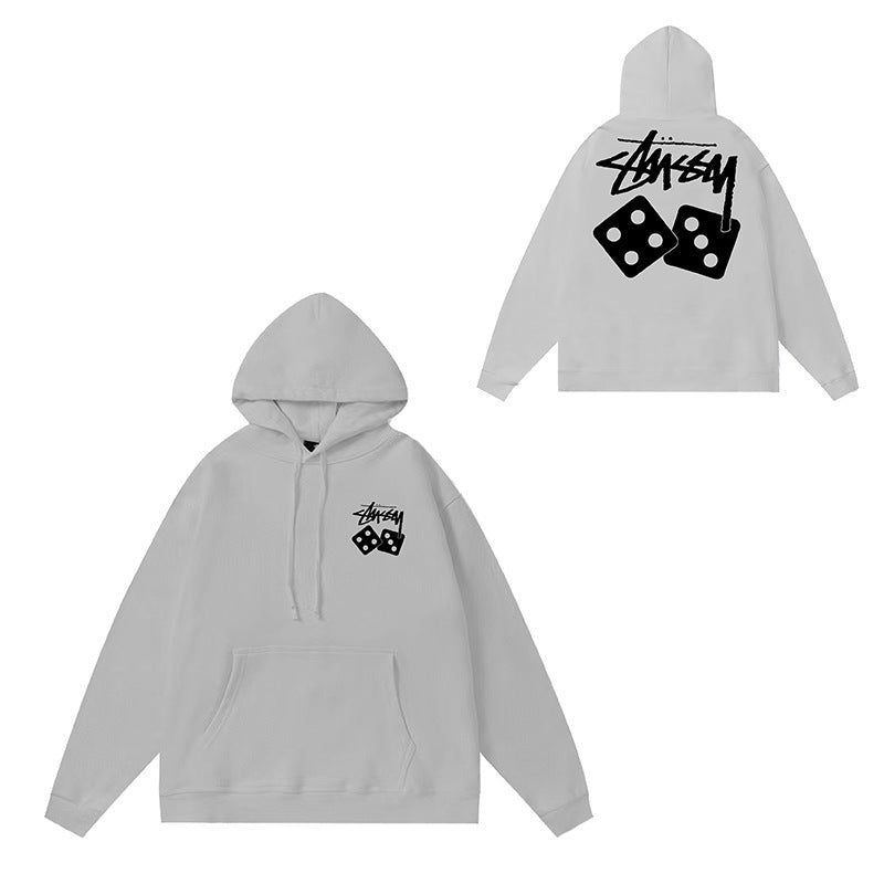 Original label: One piece trendy brand SU Western hoodie hooded autumn and winter new letter dice black eight hat couple outfit (13)