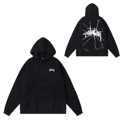 Original label: One piece trendy brand SU Western hoodie hooded autumn and winter new letter dice black eight hat couple outfit (4)
