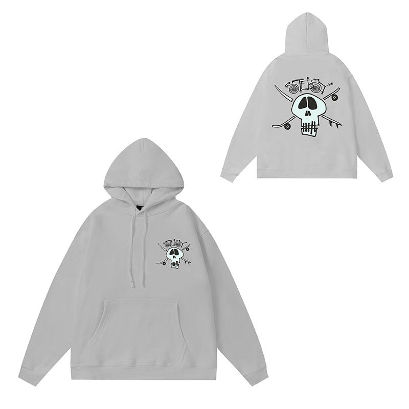 Original label: One piece trendy brand SU Western hoodie hooded autumn and winter new letter dice black eight hat couple outfit (10)