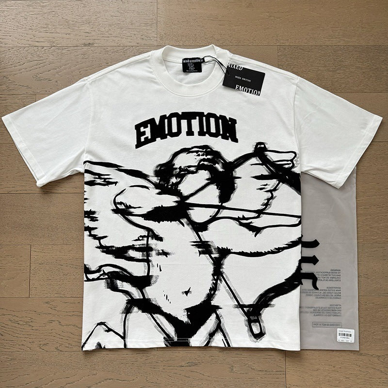 MIXED EMOTION Vintage Cupid Graphic T-Shirt (White)