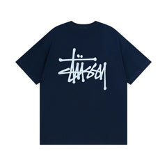 Original 2024 Spring/Summer New Trendy Brand Stu Classic Parade Printed Letter Men's and Women's Same Short Sleeve One Piece Hair Collection (11)