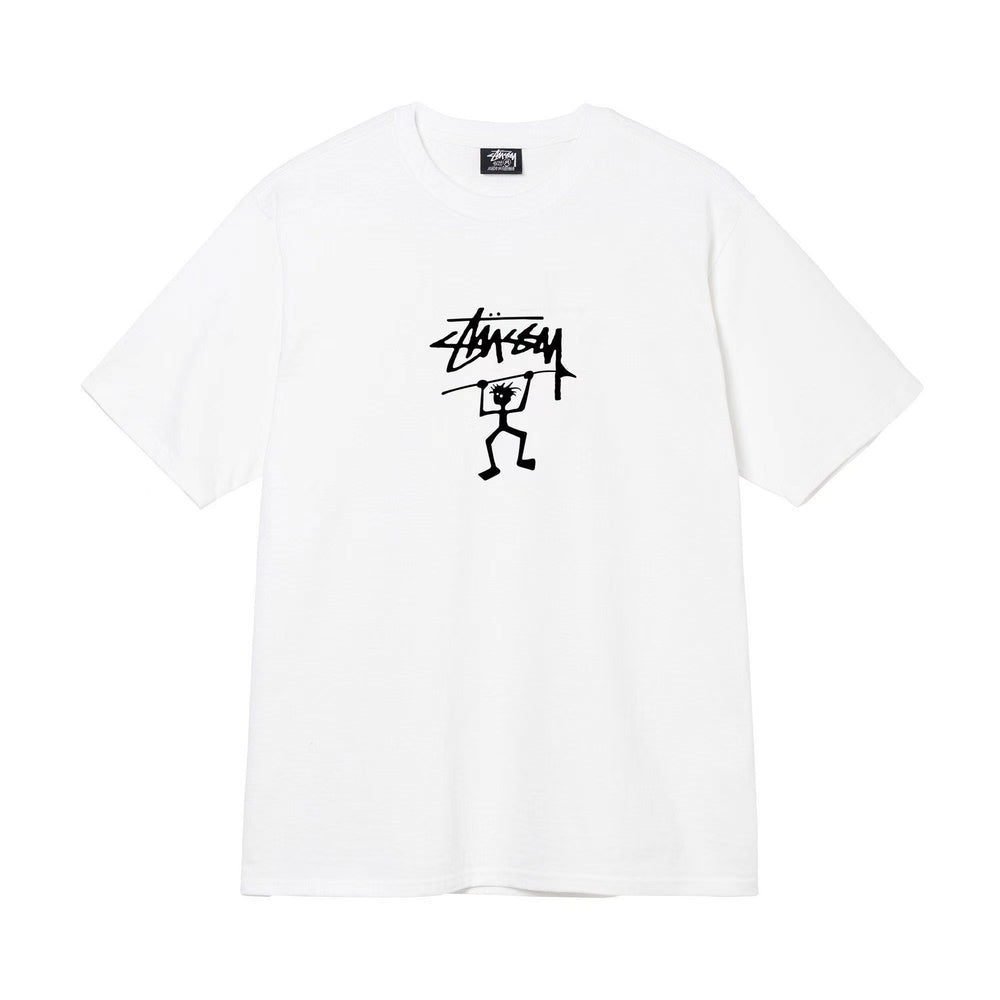 Stusy 2025 New 8 Men's and Women's Short sleeved T-shirt Summer Black and White Men's T-shirt Loose 270g (38)