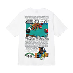 Stusy 2025 New 8 Men's and Women's Short sleeved T-shirt Summer Black and White Men's T-shirt Loose 270g (29)