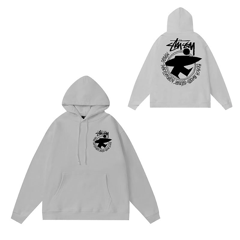 Original label: One piece trendy brand SU Western hoodie hooded autumn and winter new letter dice black eight hat couple outfit (12)