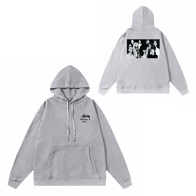 Original label: One piece trendy brand SU Western hoodie hooded autumn and winter new letter dice black eight hat couple outfit (17)