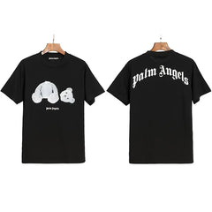Palm Angels Glitter Bear Graphic T-Shirt - Black