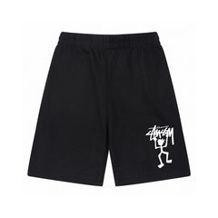 Cross border European and American foreign trade letter printed Stu casual pants skeleton sieve parade men's and women's youth five quarter pants ius (21)