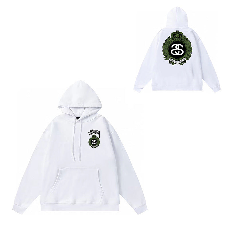 Original label: One piece trendy brand SU Western hoodie hooded autumn and winter new letter dice black eight hat couple outfit (9)