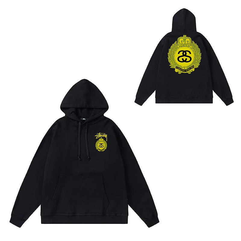 Original label: One piece trendy brand SU Western hoodie hooded autumn and winter new letter dice black eight hat couple outfit (9)