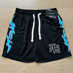 MIXED EMOTION Vintage Graphic Athletic Mesh Shorts (Black)