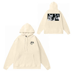 Original label: One piece trendy brand SU Western hoodie hooded autumn and winter new letter dice black eight hat couple outfit (17)