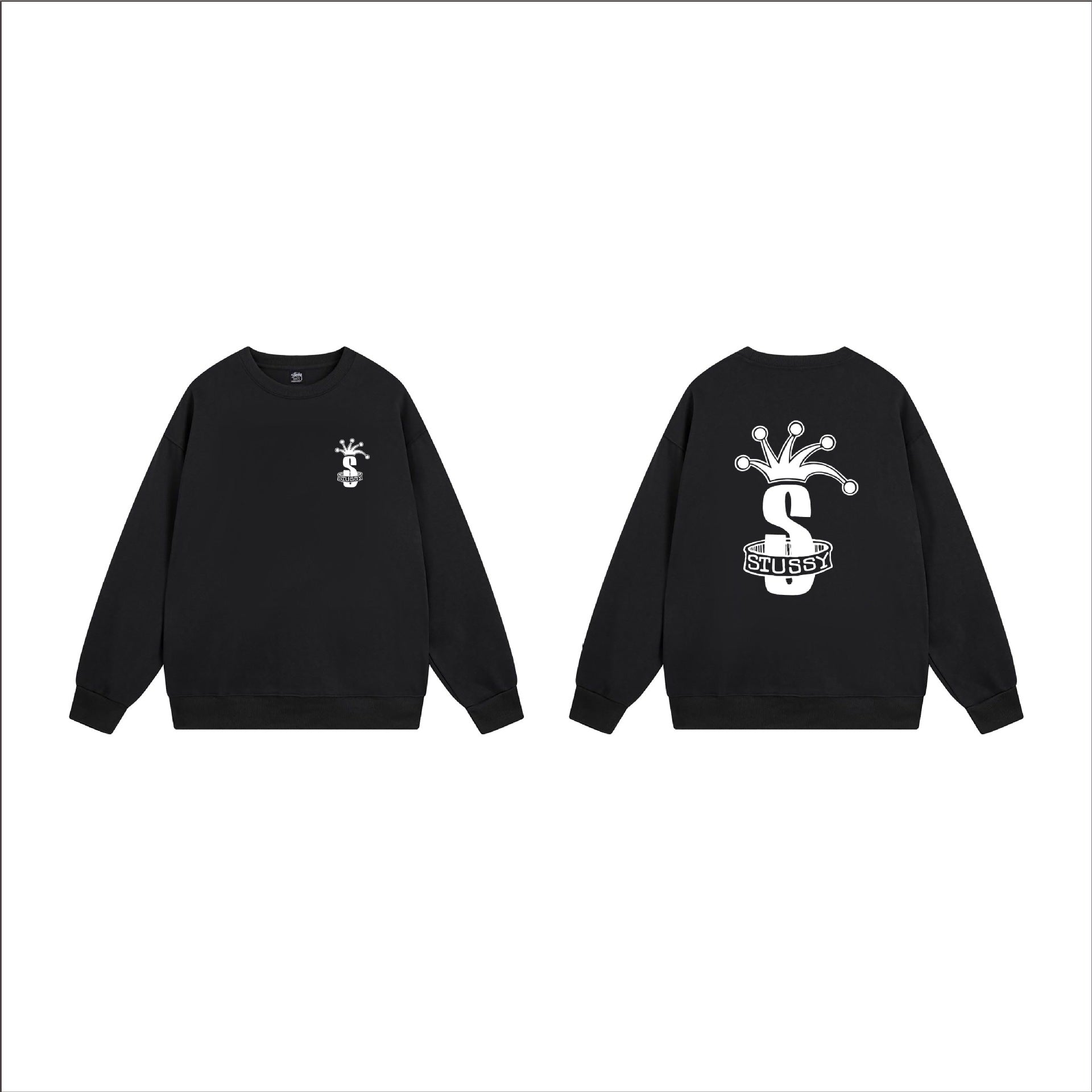 Cross border black 8 dice hoodie for autumn and winter, men's and women's round neck looped long sleeved hoodie, pure cotton outer (18)
