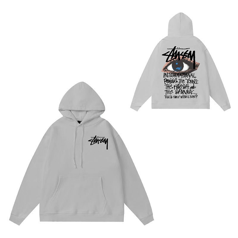Original label: One piece trendy brand SU Western hoodie hooded autumn and winter new letter dice black eight hat couple outfit (14)