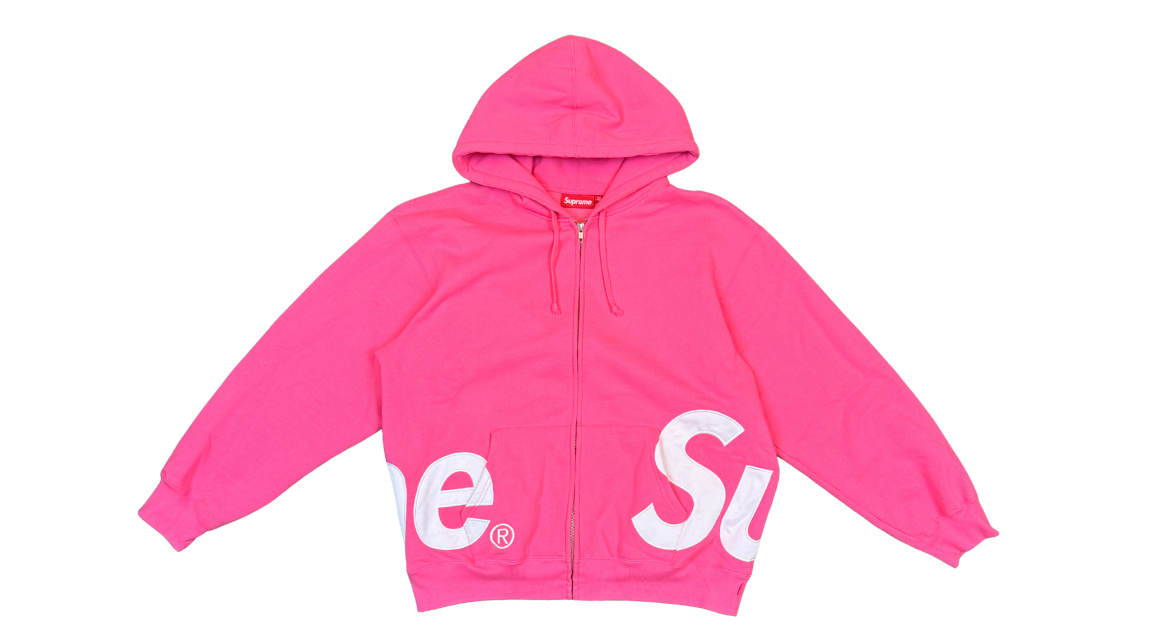 Supreme Big Logo Zip Up Hooded Sweatshirt Magenta (P)