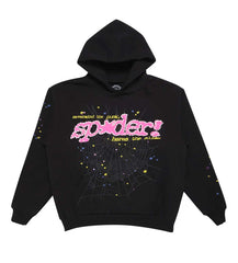 Sp5der Pink Hoodie V2 Black