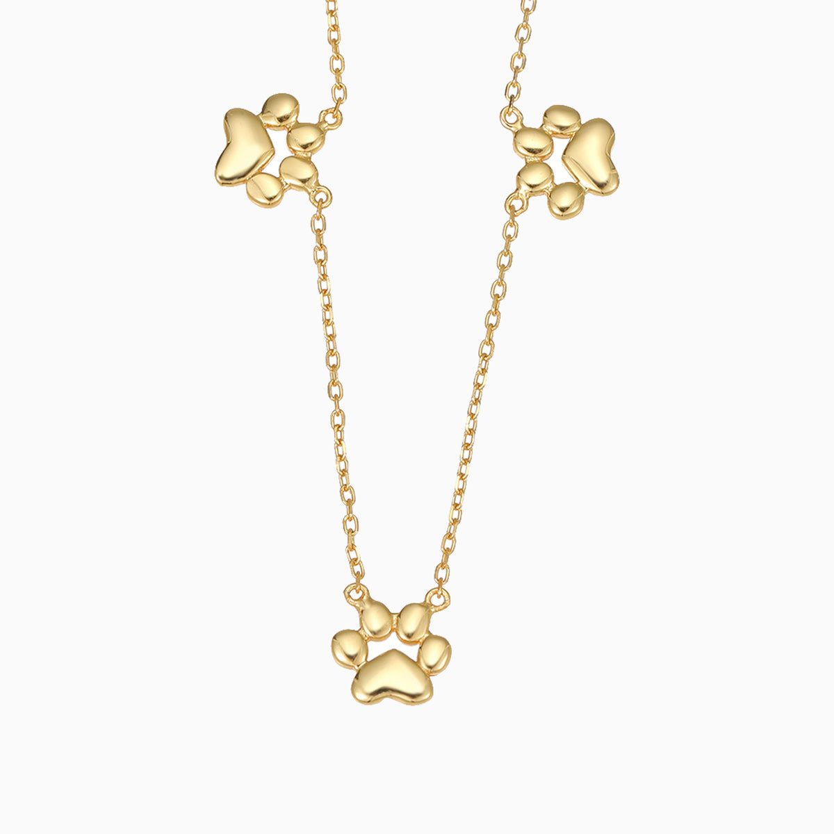 Teeny Tiny Trinity Paw Necklace
