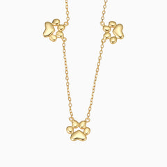 Teeny Tiny Trinity Paw Necklace