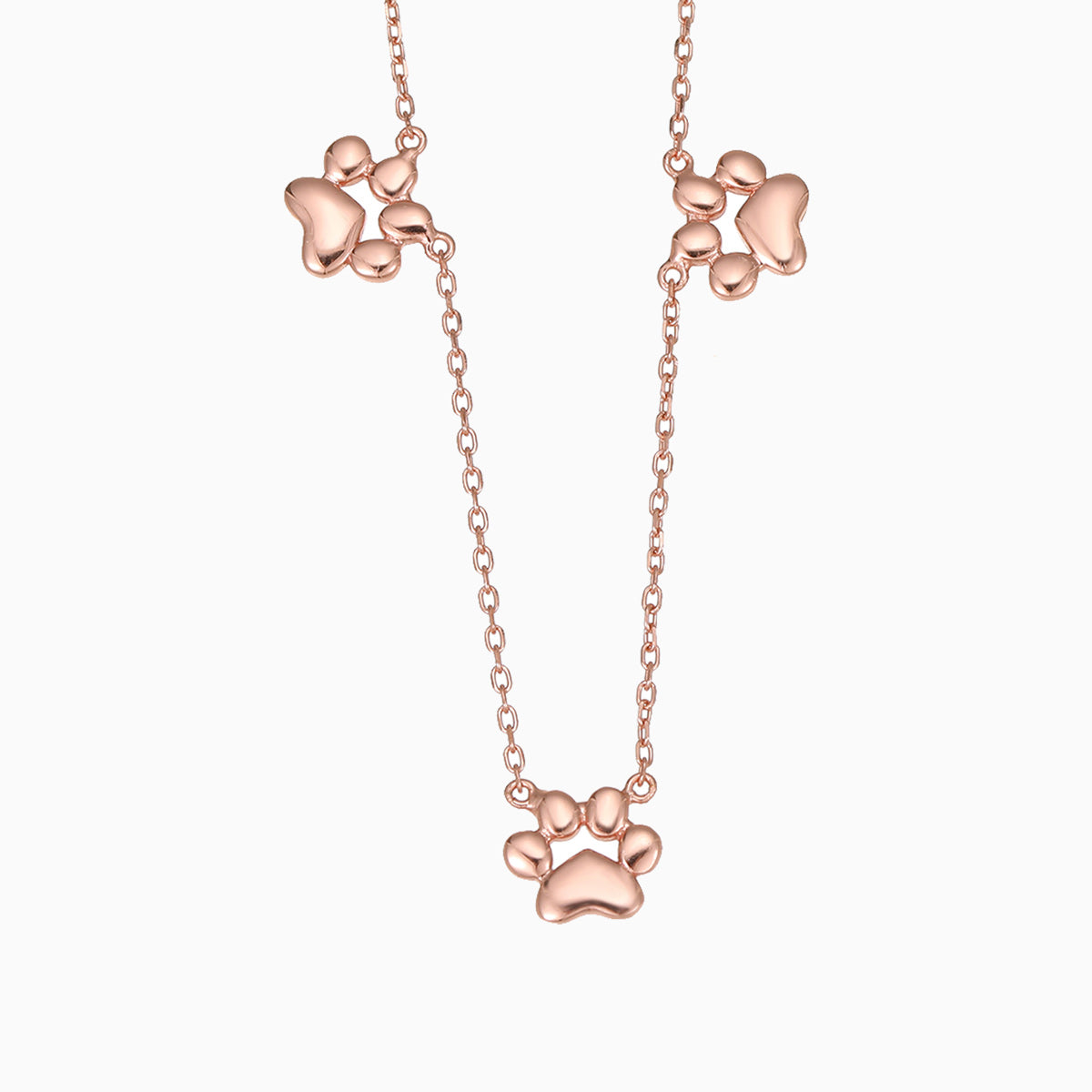 Teeny Tiny Trinity Paw Necklace