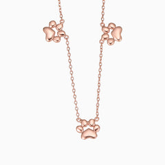 Teeny Tiny Trinity Paw Necklace