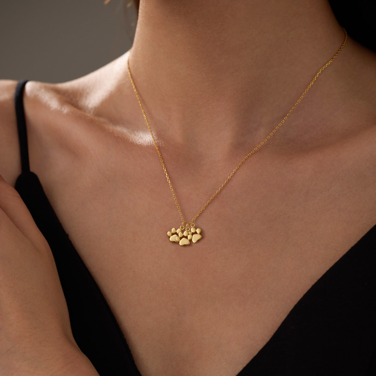 Teeny Tiny Triple Paw Necklace
