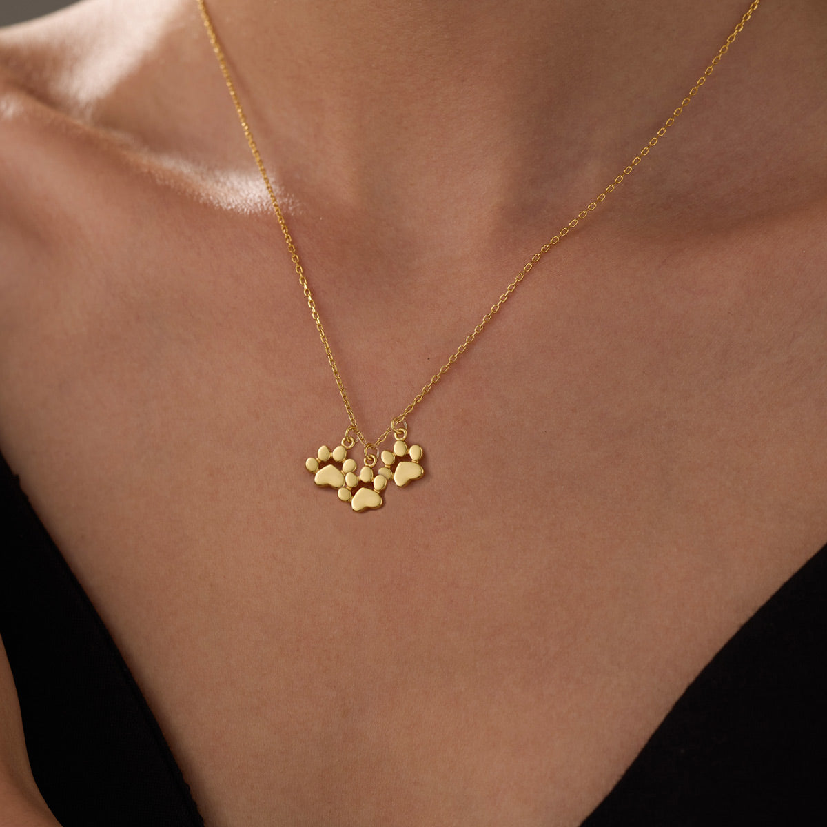 Teeny Tiny Triple Paw Necklace