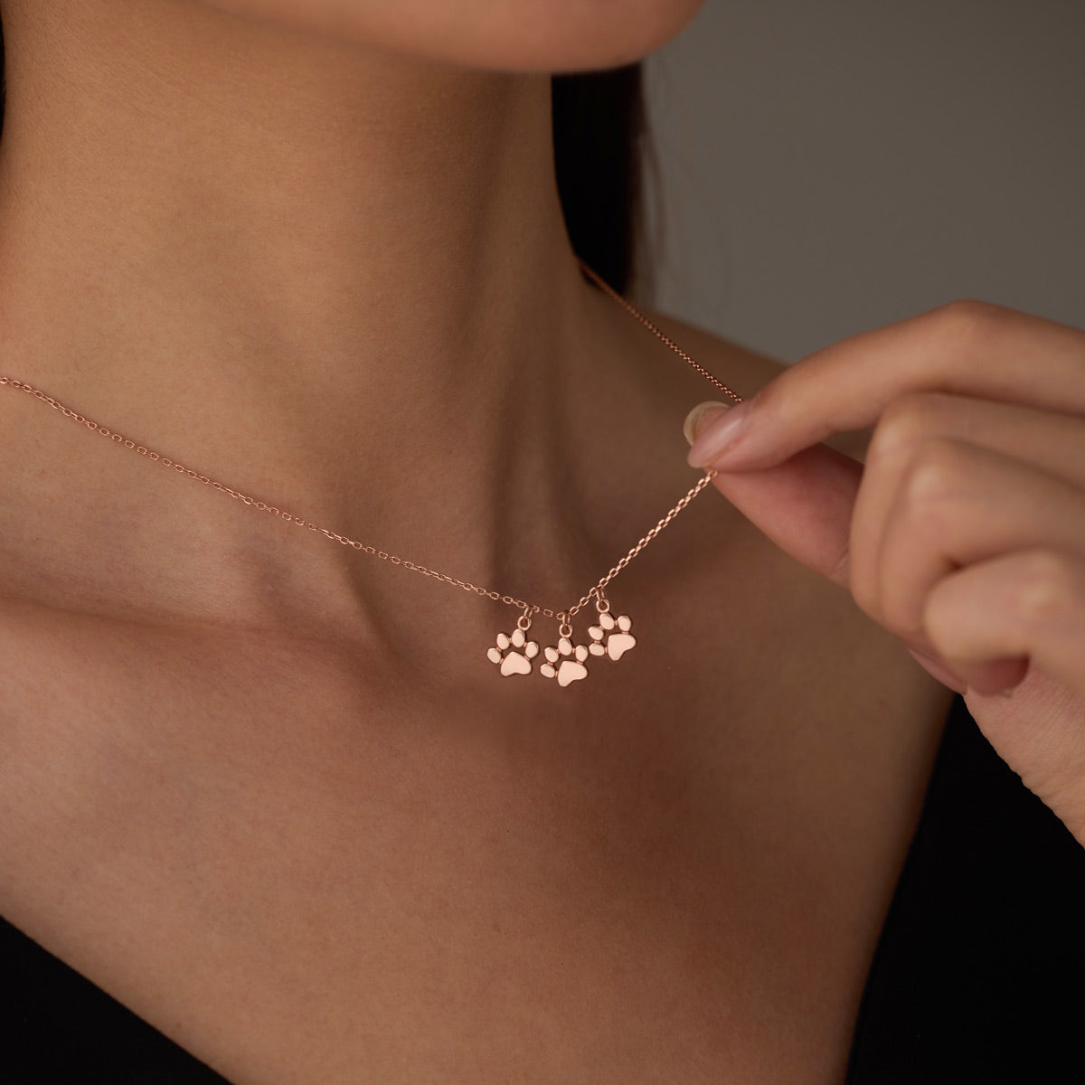 Teeny Tiny Triple Paw Necklace