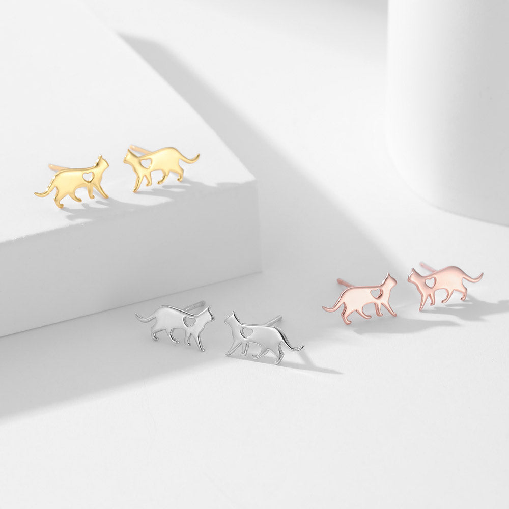 Tiny Sweetheart Cat Earrings