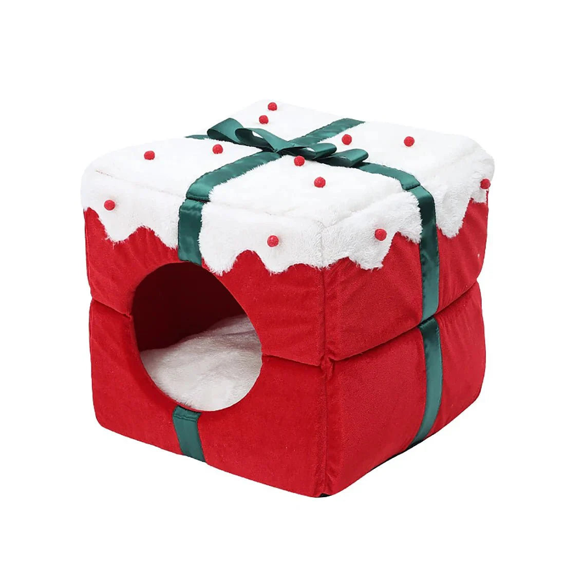 Christmas Box Bell Cat Bed and Home
