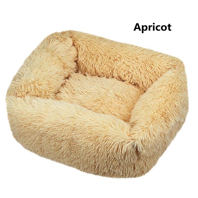 Multi-Color Plush Square Bed for Cats and Small Dogs