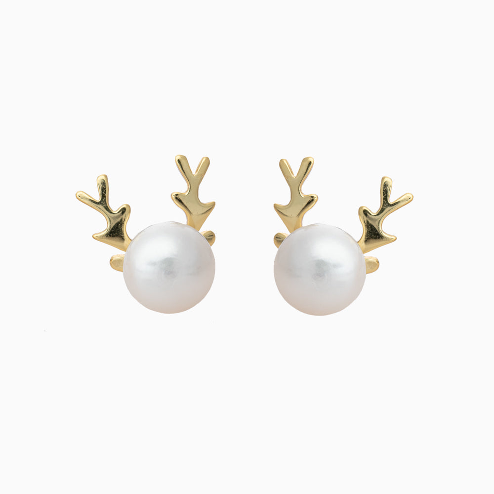 Reindeer Pearl Earrings