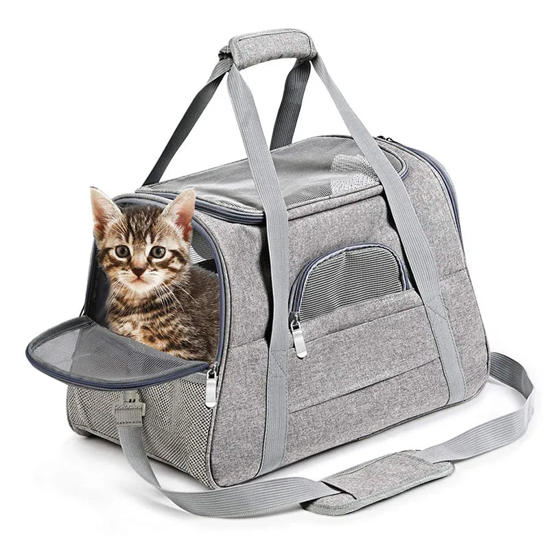 Portable Outdoor Large Cat Carrier Bag with Breathable Mesh