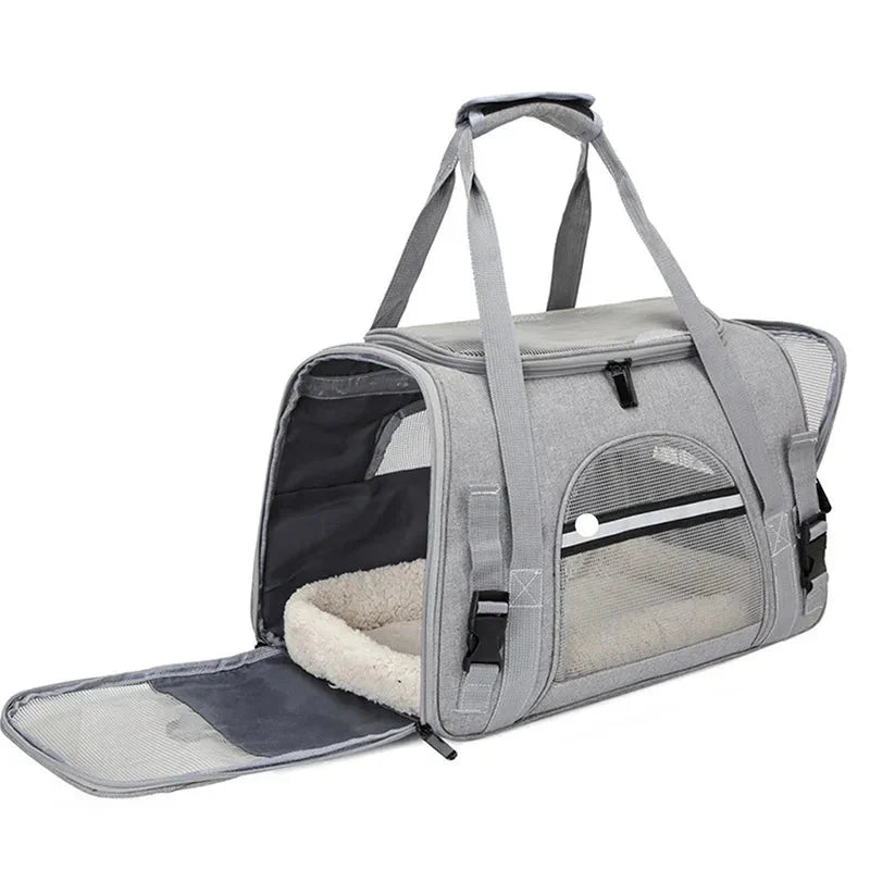 Portable Outdoor Large Cat Carrier Bag with Breathable Mesh