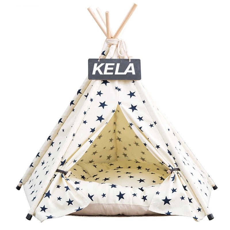 Portable Teepee Pet Tent with Thick Cushion