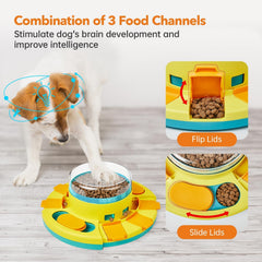 Potaroma Dog Puzzle Toy 2 Levels, Slow Feeder, Pup Food Treat Feeding Dispenser for IQ Training and Entertainment for All Breeds 4.2 Inch Height