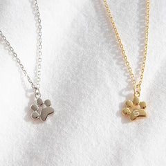 Teeny Tiny Double Paw Necklace