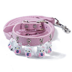 Winnie-The-Pooh Cartoon Bells Pet Collar and Leash Set