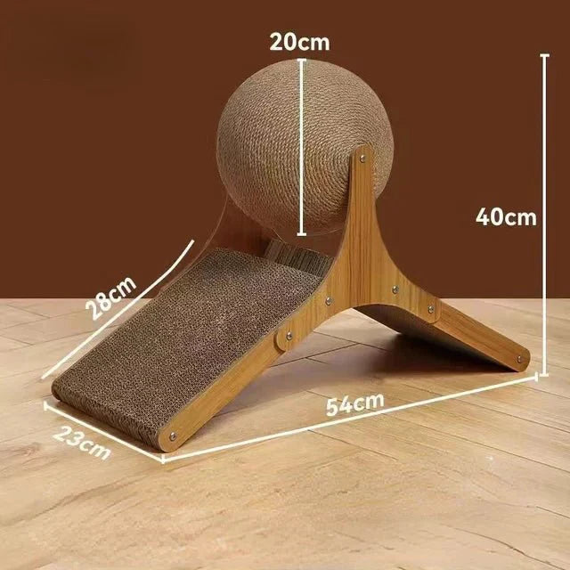 Wooden Rotating Sisal Rope Ball Tower & Climbing Frame